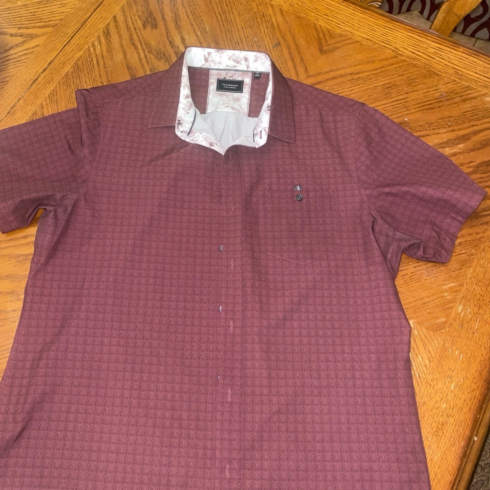 7 Diamonds Maroon Short Sleeve Shirt